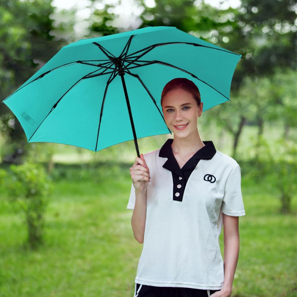 LANBRELLA Compact Reverse Folding Umbrella Auto Windproof Travel Umbrella