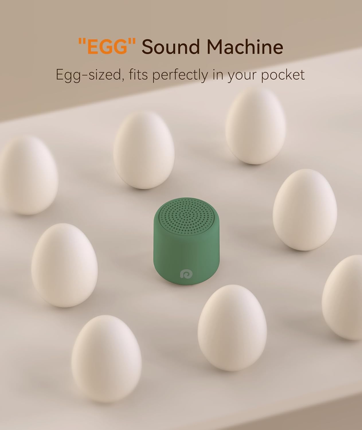 Dreamegg Travel White Noise Machine - Portable Sound Machine for Baby Adults, Travel Sound Machine for Sleep, 16 Nature Sound, Timer, White Noise Machine for Sleeping Gift, Pine