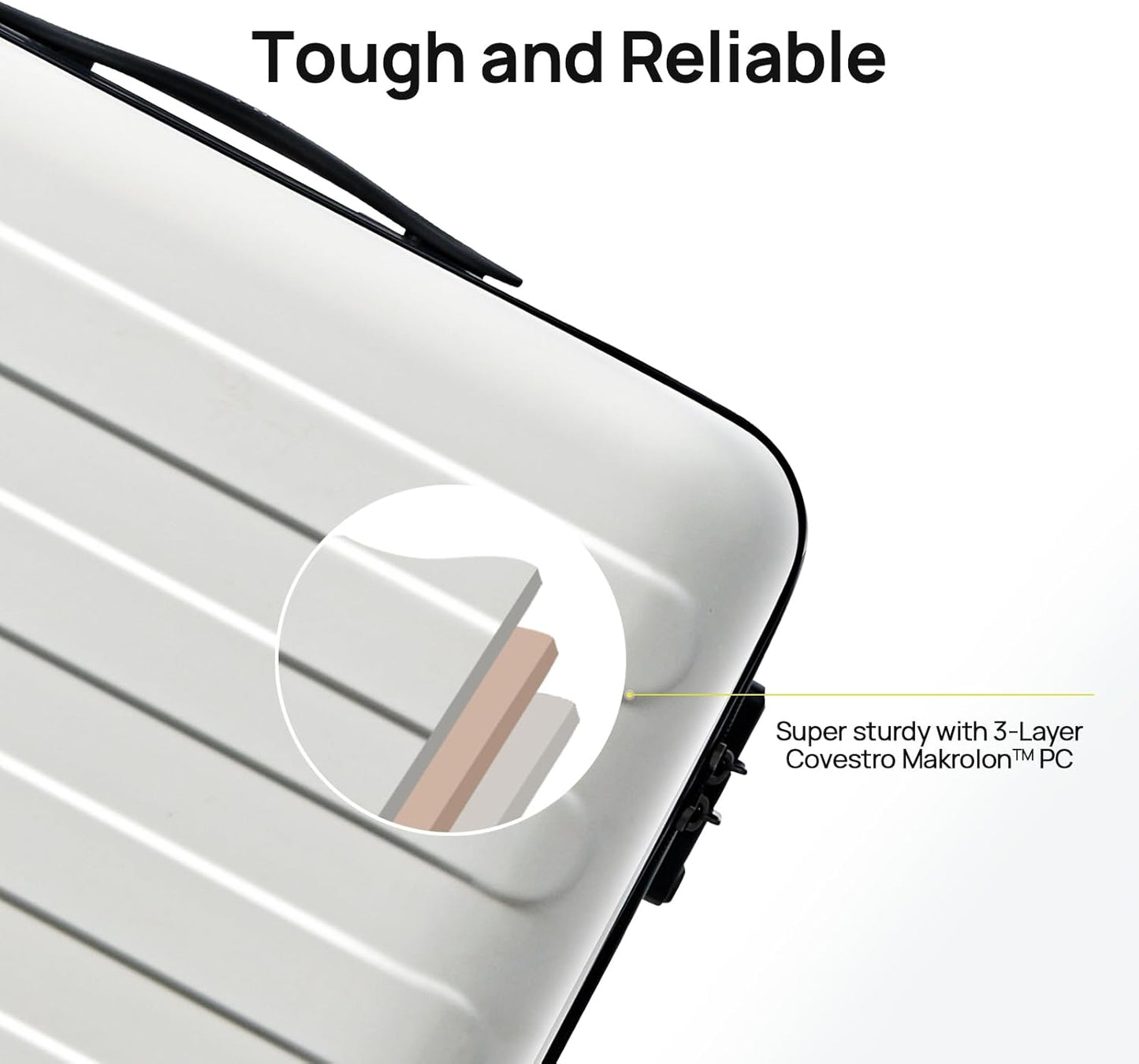 NINETYGO Medium Checked Luggage 24 Inch, Checking In Luggage with Smooth Spinner Wheels, Lightweight, Hard Shell PC Suitcase, Lightweight Travel Luggage, TSA Approved (Lily White, Rhine Basic)