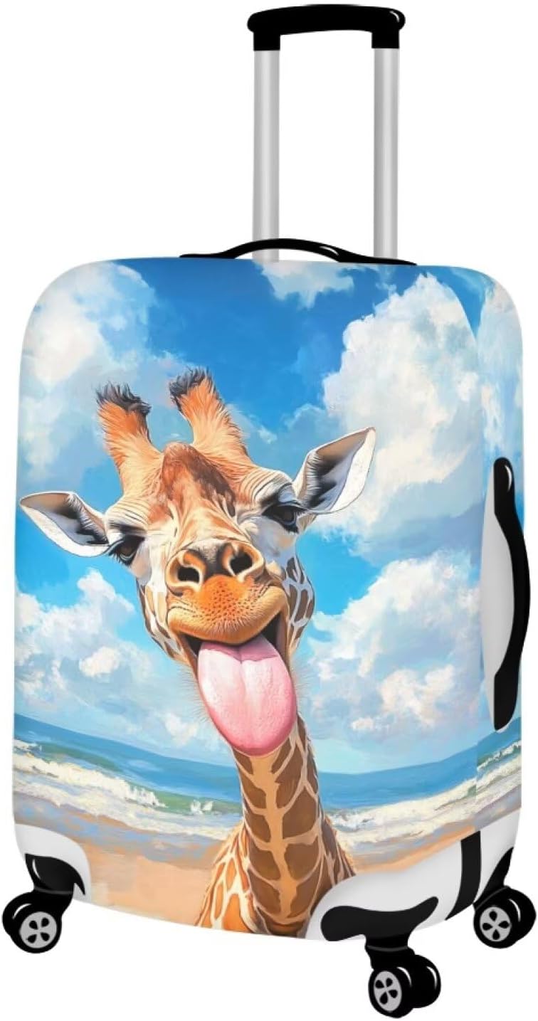 Giraffe Luggage Covers for Suitcase Universal Travel Luggage Cover Suitcase Protector Fits 26-29 Inch (Size L) Anti-Scratch Suitcase Covers Travel Essential Funny Animal Baggage Cover