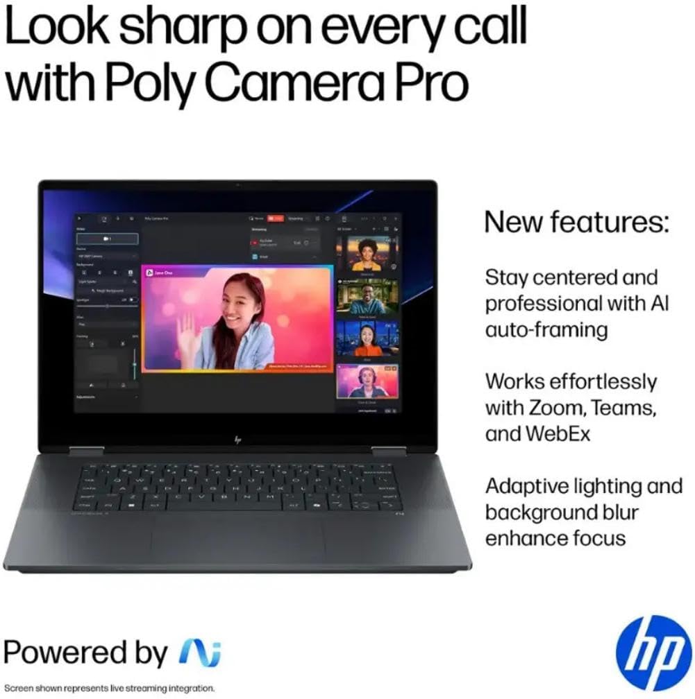 HP OmniBook X Flip 16 2-in-1 Laptop: 16" FHD+ Touchscreen, Intel Core Ultra 7 (NPU 47 Tops), 16GB RAM, 2TB SSD, Intel Arc 140V GPU, Copilot+ PC, Eclipse Gray, W/Pen Accessories, Windows 11