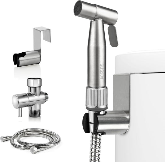 Bidet Sprayer for Toilet with Adjustable Water Pressure, Handheld Bidet Sprayer Kit- Stainless Steel（Don't‌ Use Teflon Tape for Installation）