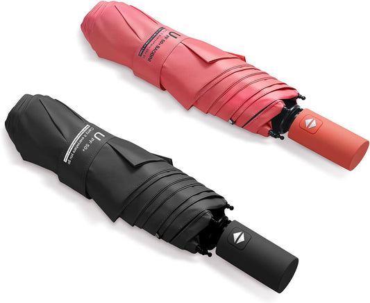 BAODINI Small UV Protection Travel Umbrella Compact for Rain and Sun UPF 50+ 41 inch Portable Umbrella for Women and Men
