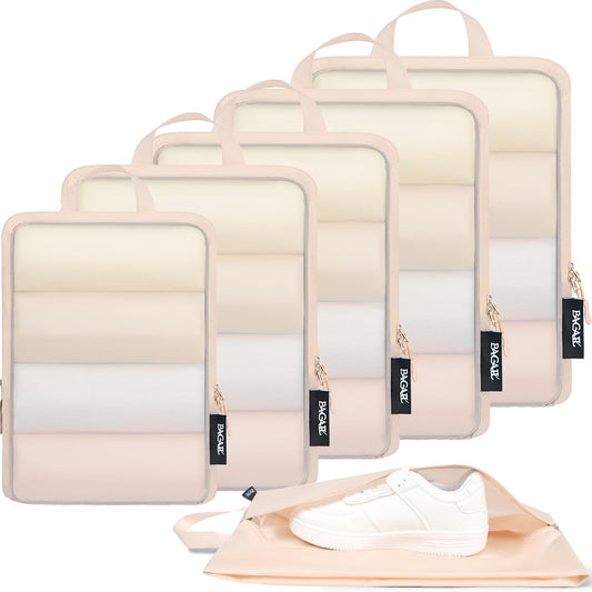 BAGAIL 6 Set Ultralight Compression Packing Cubes Packing Organizer for Travel Accessories Luggage Suitcase Backpack