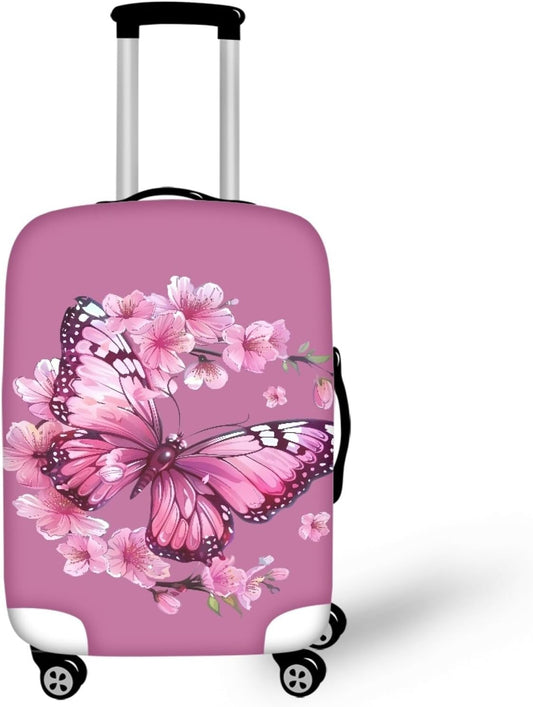 Purple Butterfly Luggage Cover Anti-scratch Baggage Suitcase Protector Fits 26-29 Inch Luggage