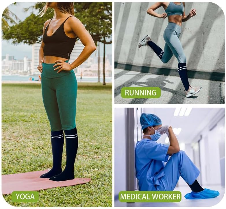 LEVSOX Compression Socks for Pregnant Women 20-30 mmHg Knee High Cute Funny Mens Supports Socks for Nurses, Medical, Travel
