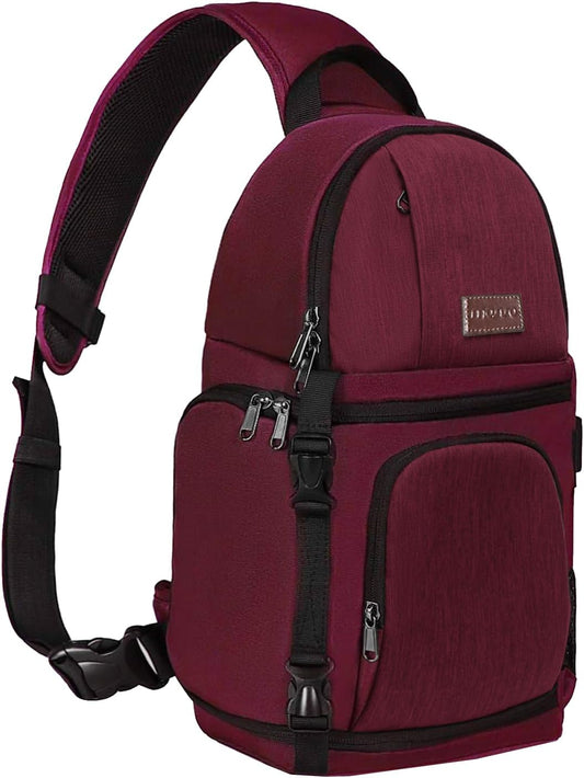 MOSISO Camera Sling Bag, DSLR/SLR/Mirrorless Camera Backpack Case Shockproof Photography Backpack with Tripod Holder & Removable Modular Inserts Compatible with Canon/Nikon/Sony/Fuji