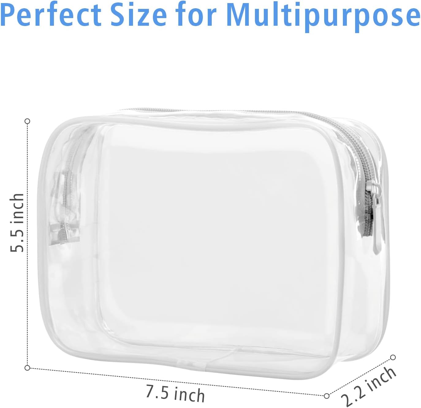 PACKISM Clear Toiletry Bag, 5 Pack TSA Approved Toiletry Bag Quart Size Bag, Travel Makeup Cosmetic Bag for Women Men, Carry on Airport Airline Compliant Bag, White, Yellow, Blue, Purple, Pink…