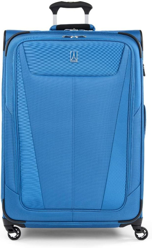 Travelpro Maxlite 5 Softside Expandable Checked Luggage with 4 Spinner Wheels, Lightweight Suitcase, Men and Women, Azure Blue, Checked Large 29-Inch