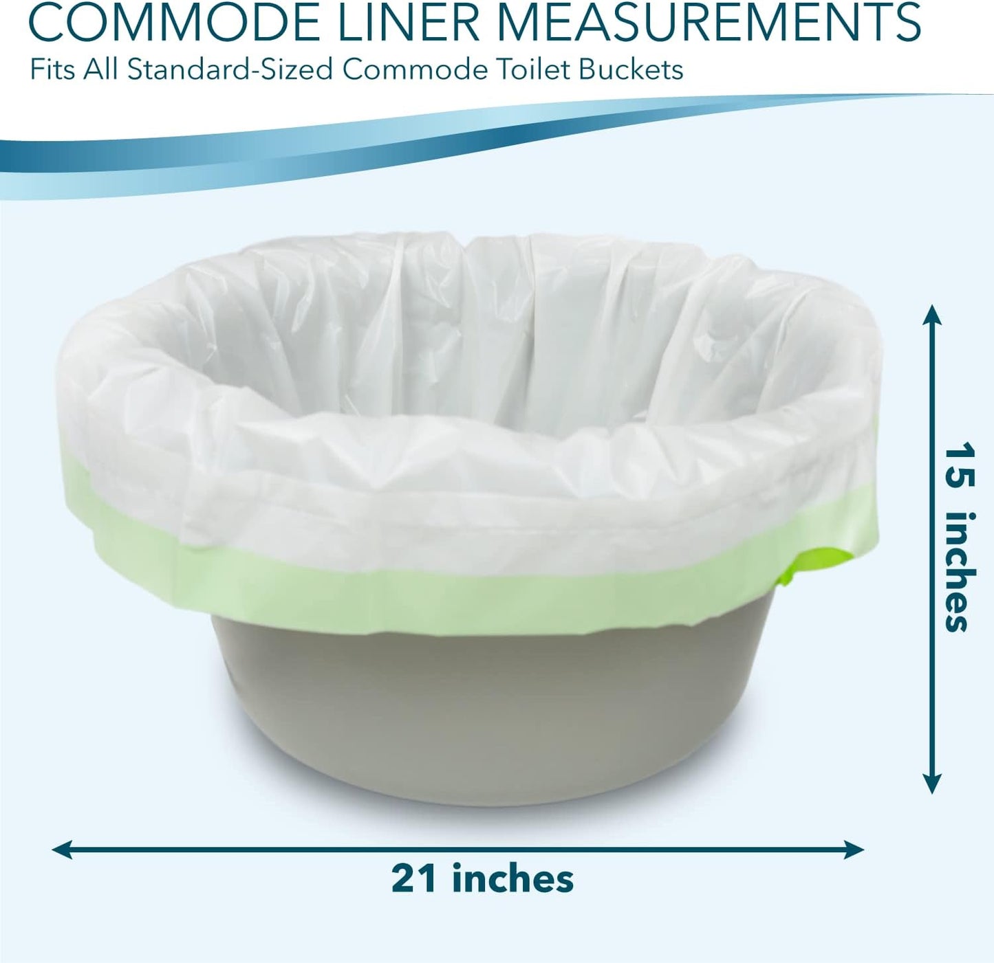 Disposable Bedside Commode Liners for Adult Portable Toilet Chair Seat Bucket and Bedpan | Value Pack of 96 Waste Bags | Universal Fit Liners for Home Medical Care