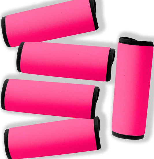 Neoprene Luggage Handle Wraps for Traveling Bright Color Luggage Tags|Handle Wraps|Handle Covers (Pink 01)