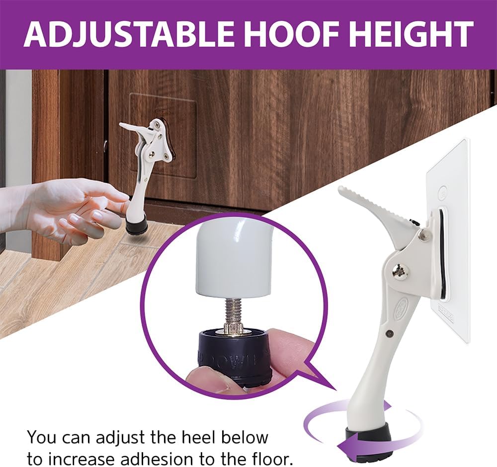 Door Stopper with Adhesive Bracket Stickers, No Drilling or Tools Needed, Available for All Doors, Door Holder, Heavy Door Stop, KickDown Door Stoppers by HASHI (Satin Nickel/Bracket 2pack)