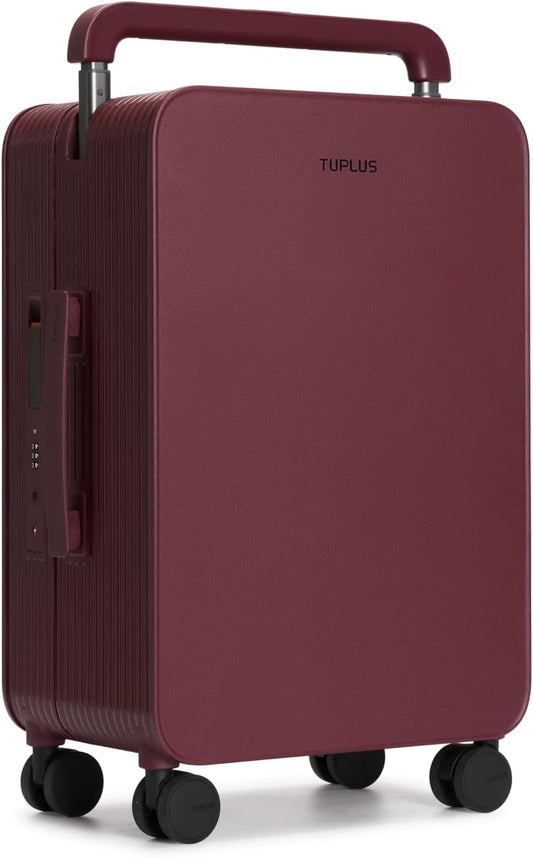 TUPLUS 20” Carry-On Hardside Luggage Lightweight ABS Travel Suitcase with Wide Handle Spinner Wheels TSA Combination Lock, Balance Series 2.0,Cranberry Red