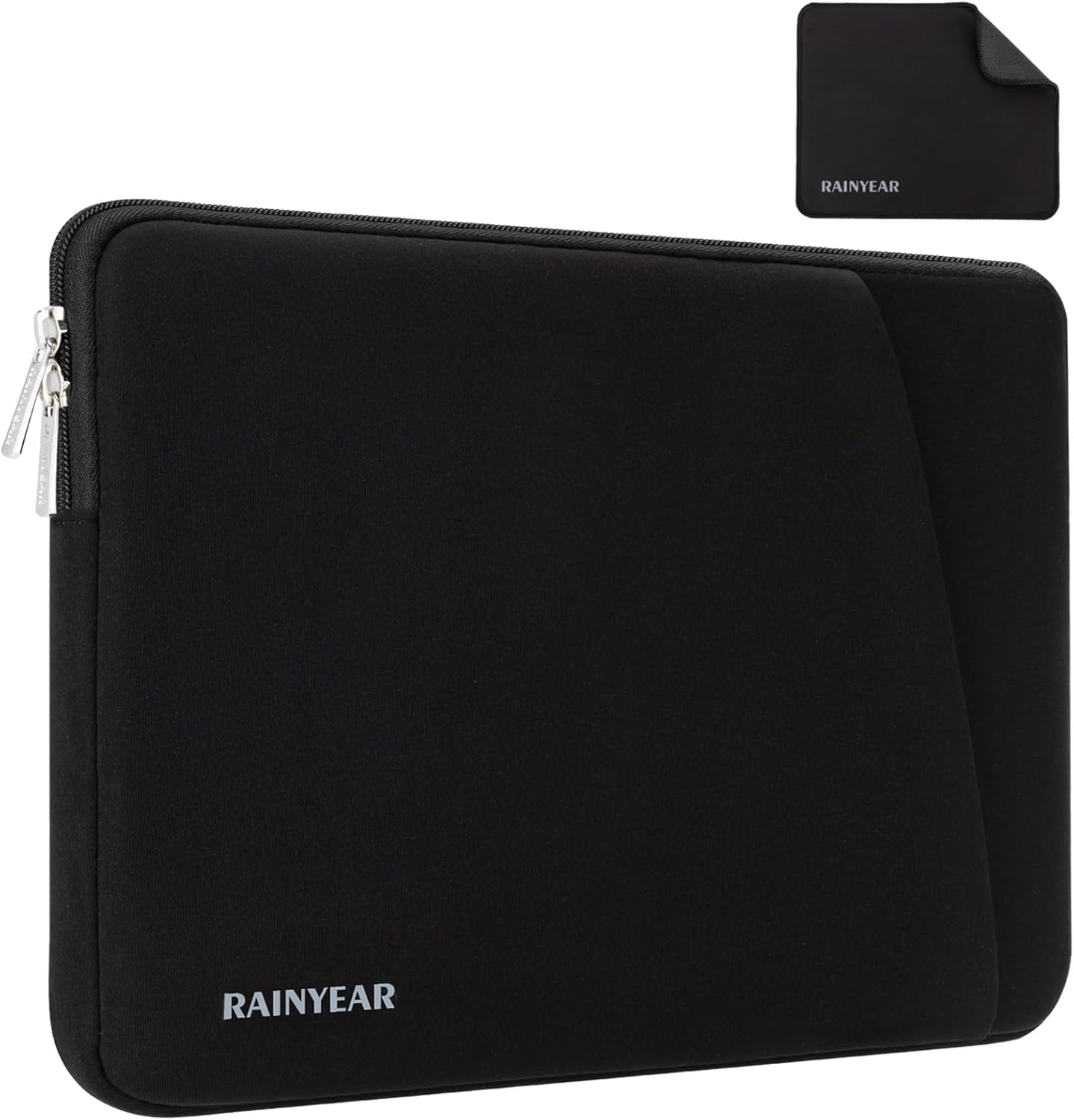 RAINYEAR Laptop Sleeve Case with Front Pocket, 11-13 Inch Protective Portable Case with Front Pocket, Briefcase Laptop Bag Cover Compatible with MacBook Air/Pro, HP, Dell, Lenovo, Acer, Black