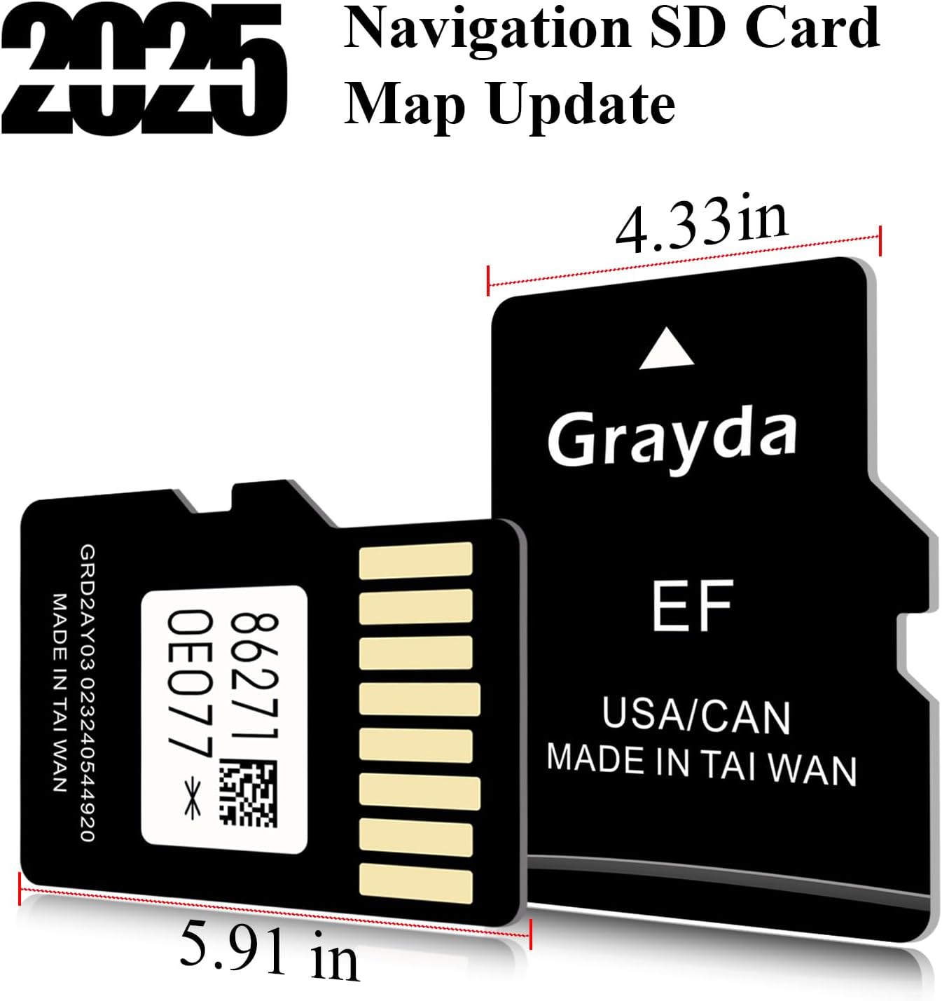 Grayda 2025 Latest Navigation SD Card Map Update 86271-0E077,GPS Map Card Compatible with Toyota Tacoma, Highlander,RAV4,Tundra,Camry,4Runner,Sienna,Avalon,Prius,Venza,Mirai,Corolla|USA/Canada
