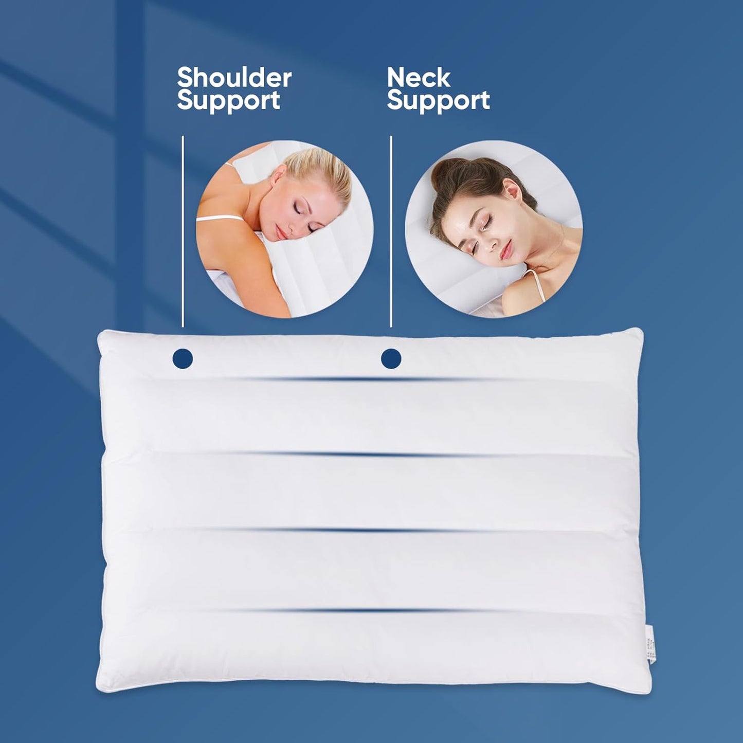 MINUPWELL Ultra Flat Pillows for Sleeping Thin, 7D High Support 2.5 inch Height Ultra Thin Pillows,Slim Bed Pillows for Stomach Sleeper,Standard Size -18x26 in