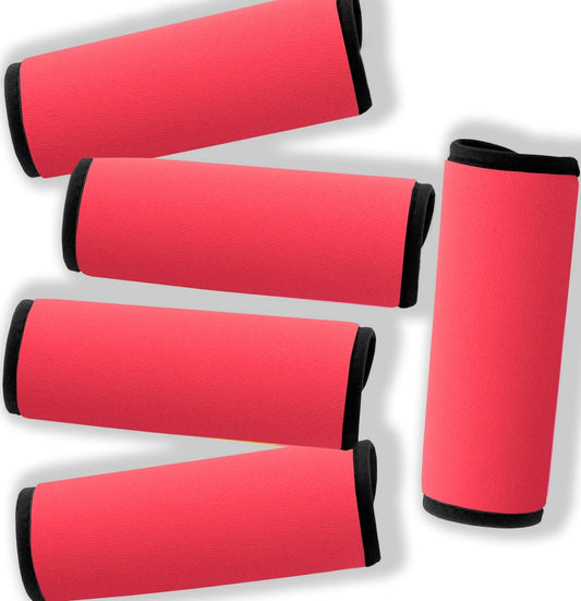Neoprene Luggage Handle Wraps for Traveling Bright Color Luggage Tags|Handle Wraps|Handle Covers (Tomato)