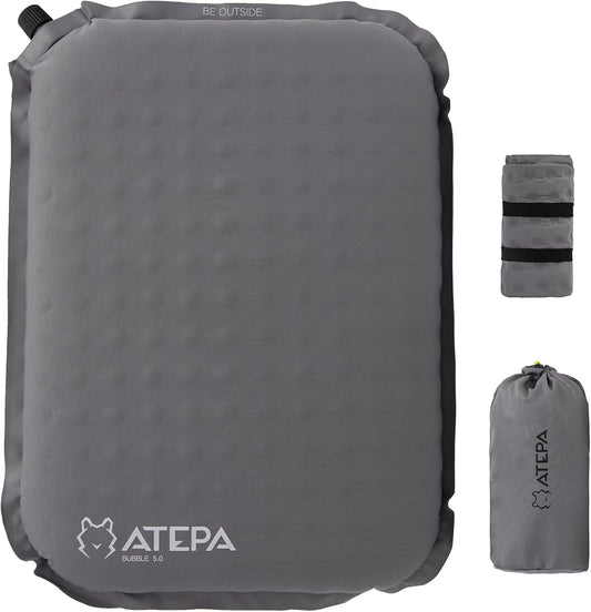 ATEPA Inflatable Stadium Seat Cushion, Self-Inflating Memory Foam Stadium Seats Bleacher Seat Chair Cushion Pad for Airplane Travel Backpacking Sports Events