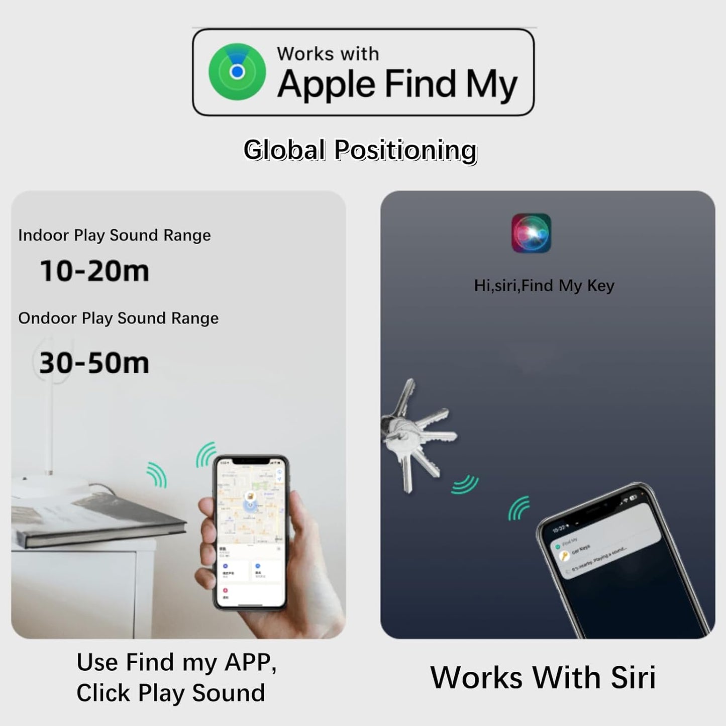 Smart Key Finder - Only iOS(Not for Android) - Bluetooth Smart Key Tracker Tag - Work for Apple Find My - Keep Track of The Items That Matter Most (2Coffee & 2White)