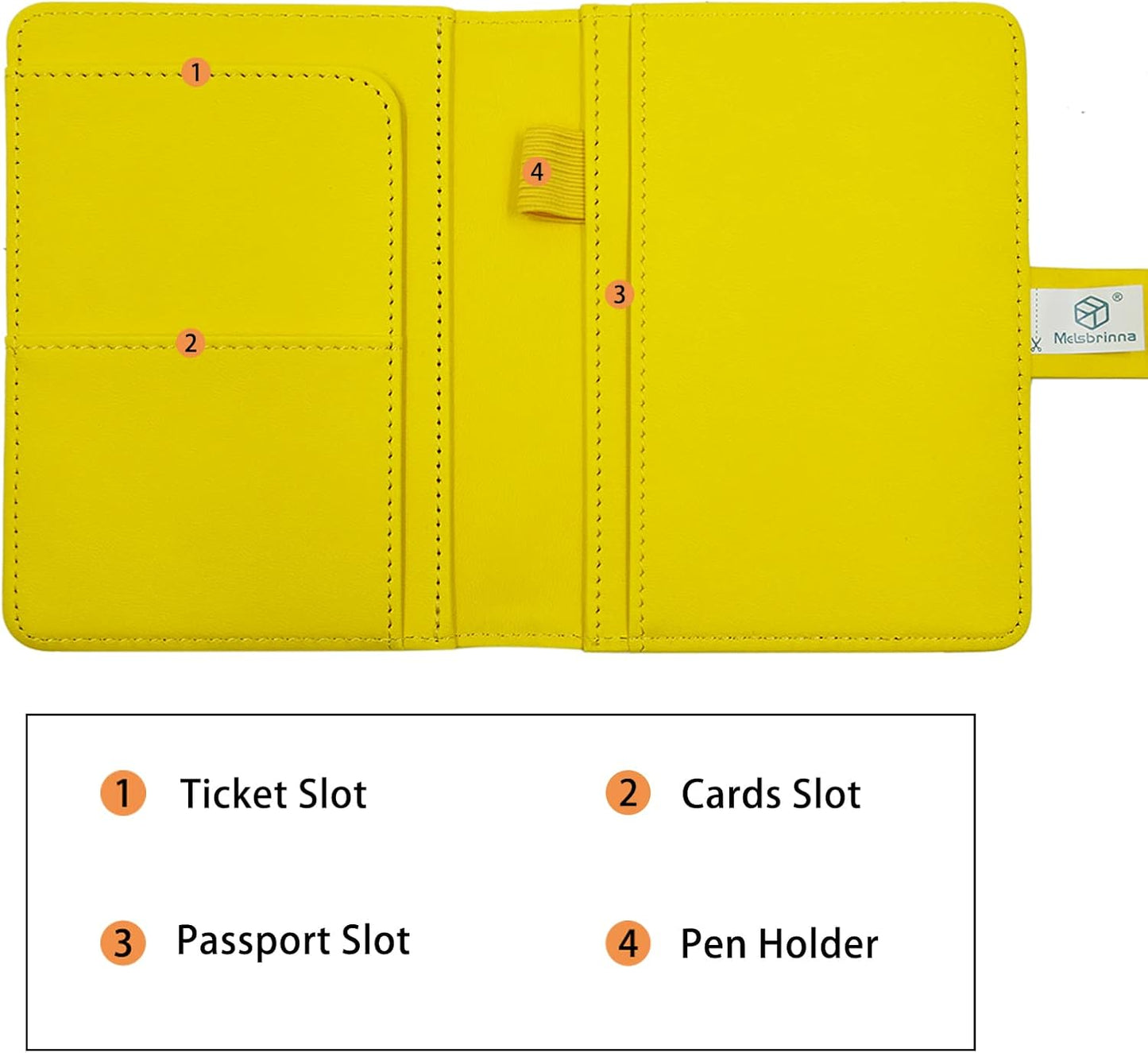 Melsbrinna Premium Leather Passport Holder Covers Case, Waterproof Rfid Blocking Travel Wallet Passport Holder with Pen Holder, Cute Passport Book for Women/Men