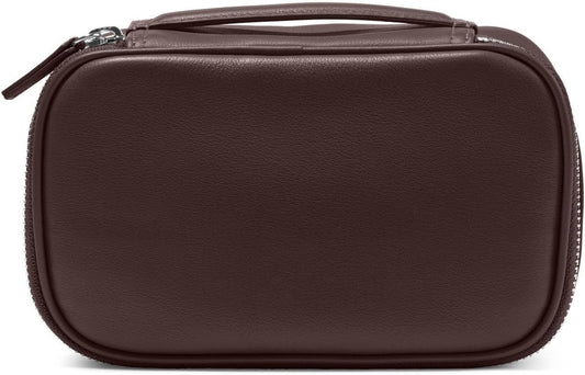 Leatherology Brown Small Travel Organizer - Zipped mesh storage pocket, elastic loops for organization, compact travel size
