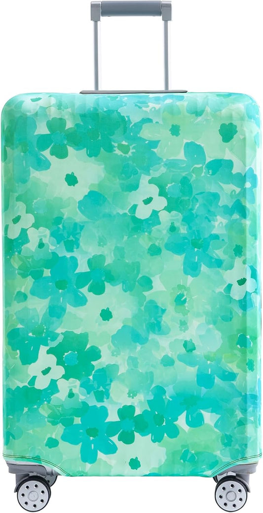 Travelkin Luggage Covers For Suitcase Tsa Approved,Suitcase Cover Protector Fit 18-32 Inch Luggage (Blue Floral, L)