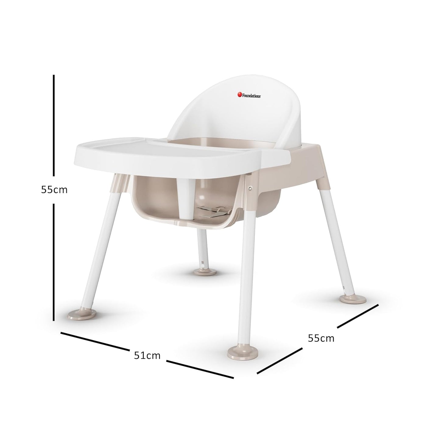 Foundations Secure Sitter Feeding Chairs Multipack, No-Tip Feet, 3-Point Adjustable Harness, Removable Tray, Easy to Clean, Stackable Feeding Chairs, 3 Pack (9 inch)