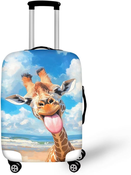 Giraffe Luggage Covers for Suitcase Universal Travel Luggage Cover Suitcase Protector Fits 22-25 Inch (Size M) Anti-Scratch Suitcase Covers Travel Essential Funny Animal Baggage Cover