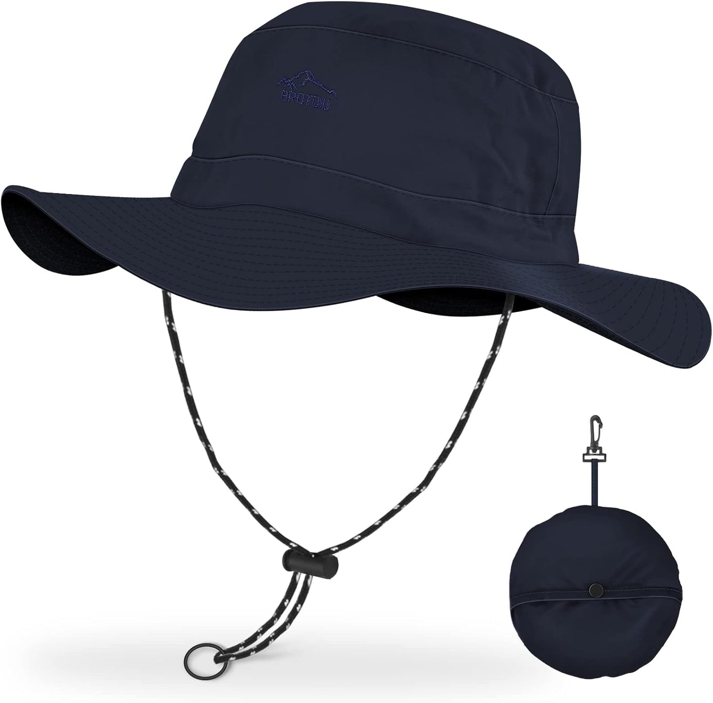 BROTOU Foldable Bucket Hats for Women/Men, UPF 50+ Wide Brim Sun Hat, Waterproof Fishing Cap with UV Protection