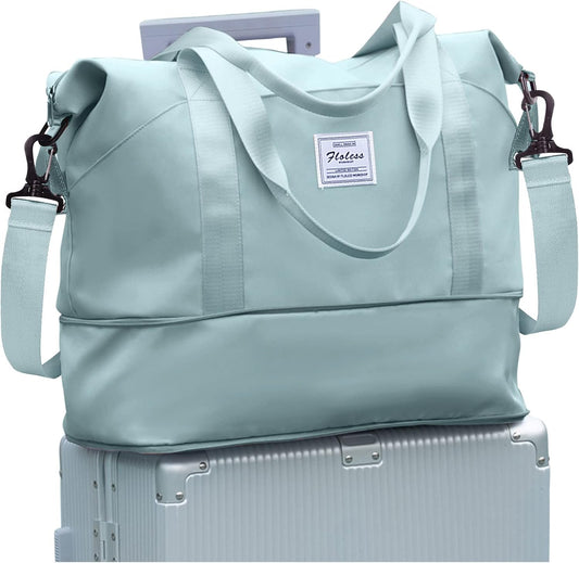 Travel Duffel Bag, Sports Tote Gym Bag, Shoulder Weekender Overnight Bag for Women