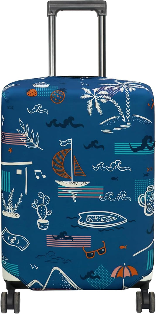 HYPER VENTURE Washable Luggage Cover - Fashion Suitcase Protector Fits 27-30 Inch Luggage (Hawaii Beach, L)
