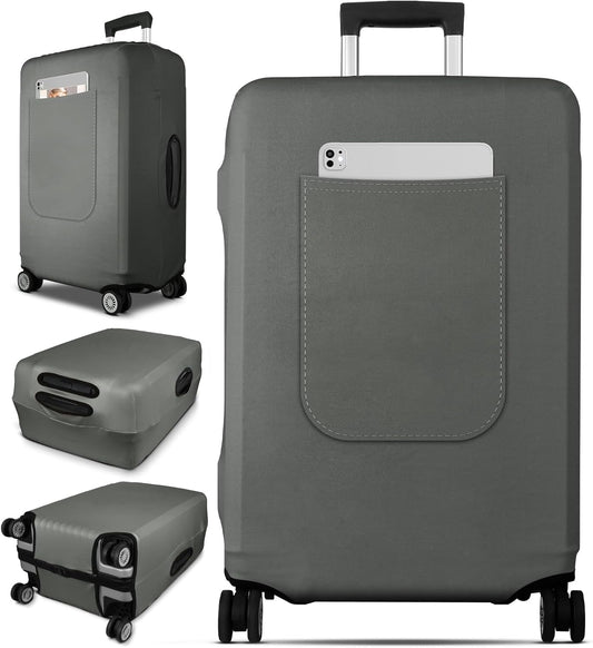 Slohif Luggage Cover for Suitcase Tsa Approved Protector - Luggage Sleeve Large Suit Case Cover Travel Stretch Baggage Case Protective Washable Fit 18-20 Inch Gray XS