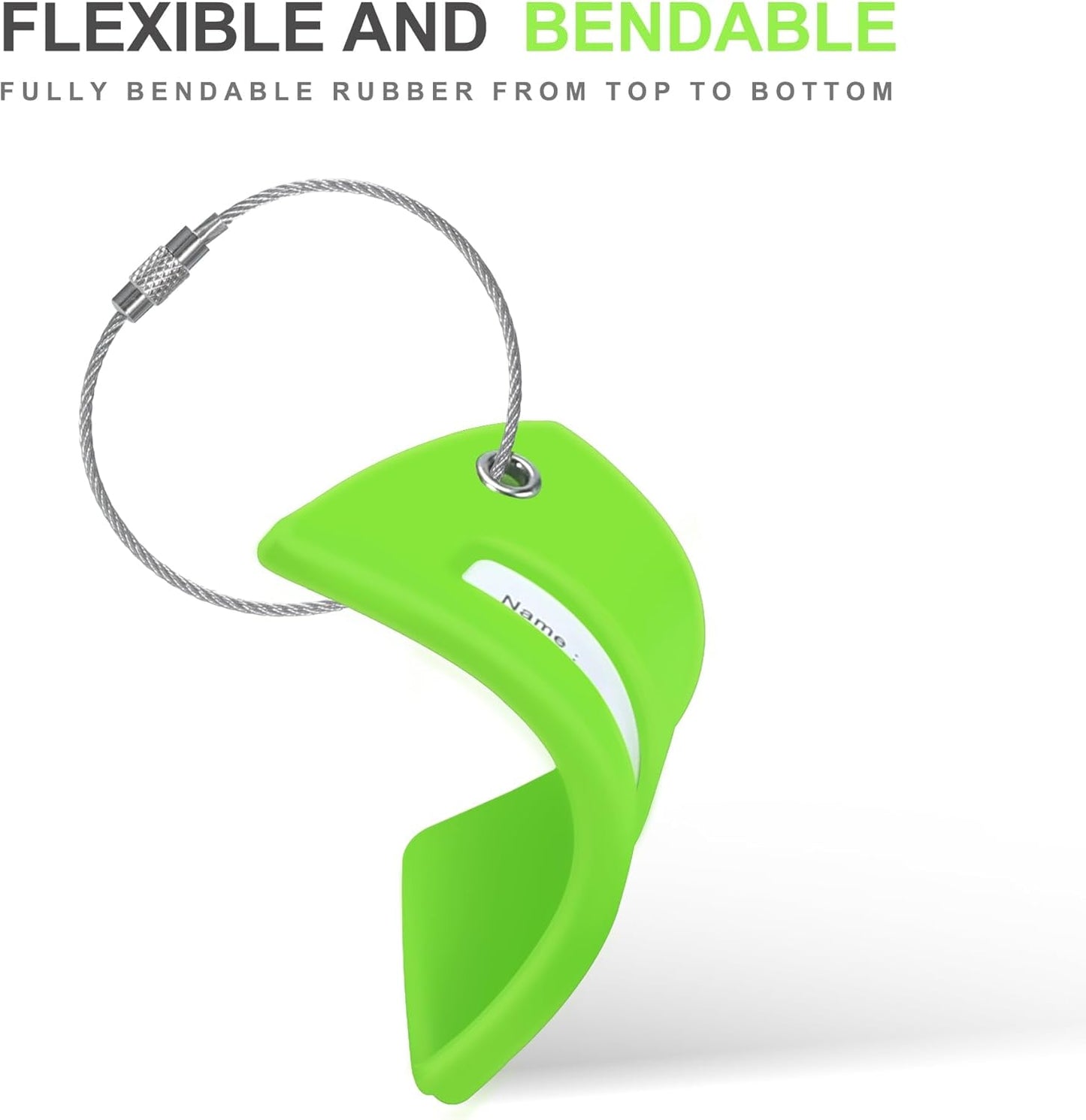 8 Pcs Luggage Tags for Suitcases, 26 Initial Letter Travel Luggage Baggage Identification Labels ID Tags Fully Bendable Tags with Stainless Steel Loop (Letter C, Green)