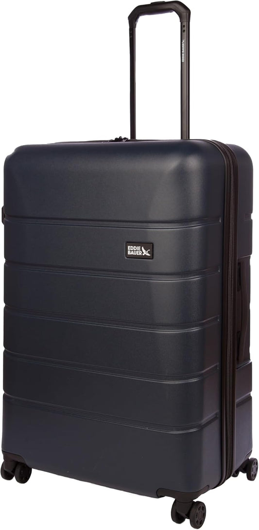 Eddie Bauer Glacier Checked 30" Luggage | Hardside | Spinner Wheels | Expandable | Lightweight | Travel Essentials - Storm Blue