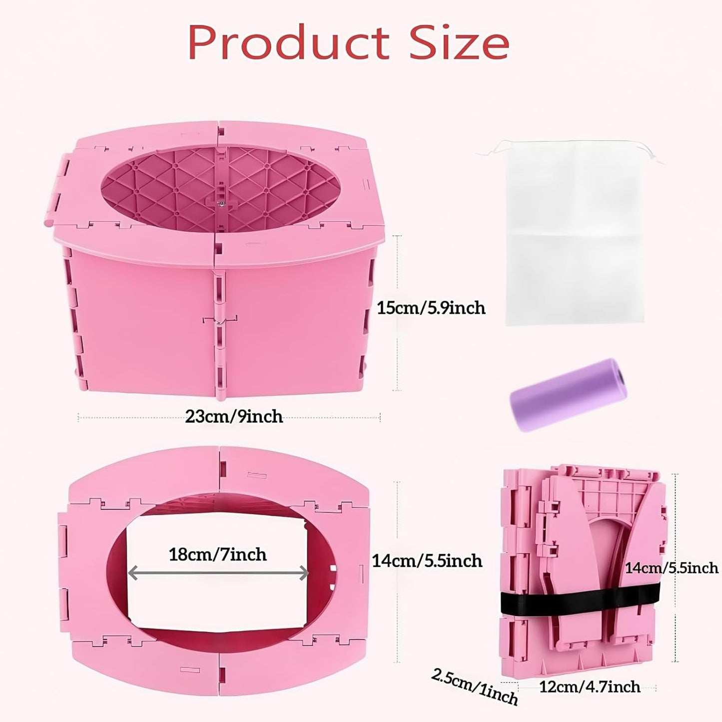 Travel Potty,Portable Potty Seat Foldable Travel Training Toilet Seat,Foldable Toilet for Outdoor Camping (Green)
