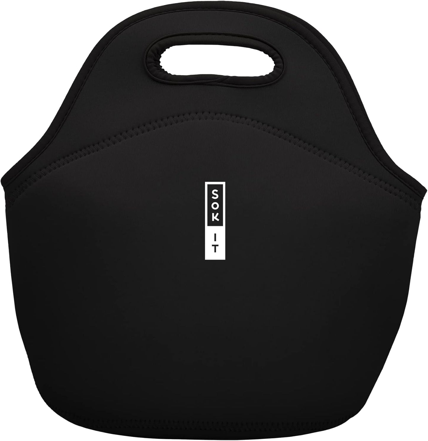 Sok It LunchTote Zippered Bag Insulated Neoprene Caddy (Black, Large 4.5 Quart Lunch Tote)