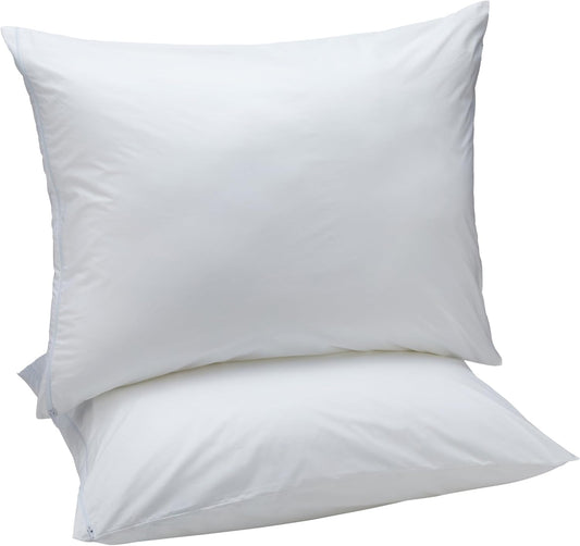 Amazon Basics Down Alternative Bed Pillows and Pillow Protector Case 2-Piece Set, 26 in x 20 in, Soft Density, Standard - Pack of 2, White