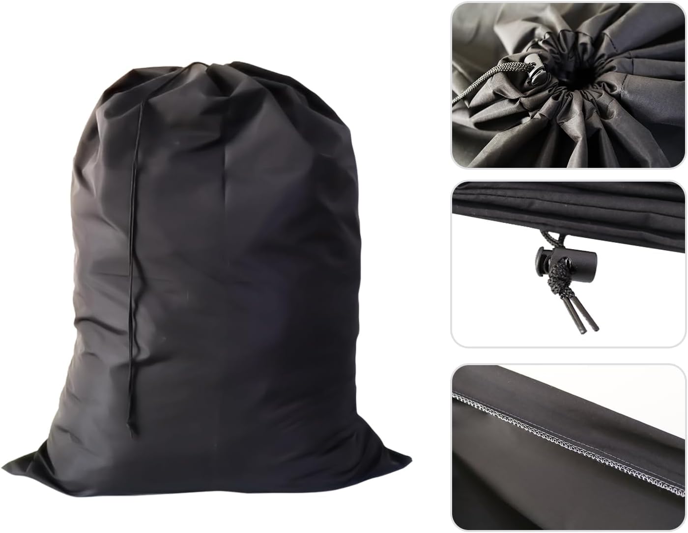 Extra Large Laundry Bag 6 Pack, Travel Laundry Bags with Drawstring Closure, 30"x40", for college, dorm and apartment dwellers (6Pcs Black)