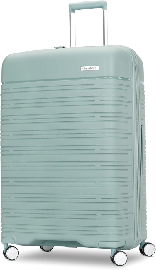Samsonite Elevation Plus - Large Hardside Luggage - Scratch Resistant Polypropylene Shell, RightHeight™ Adjustable Handle, Integrated AirTag Holder, TSA Lock, WetPak™ Compartment - Cypress Green