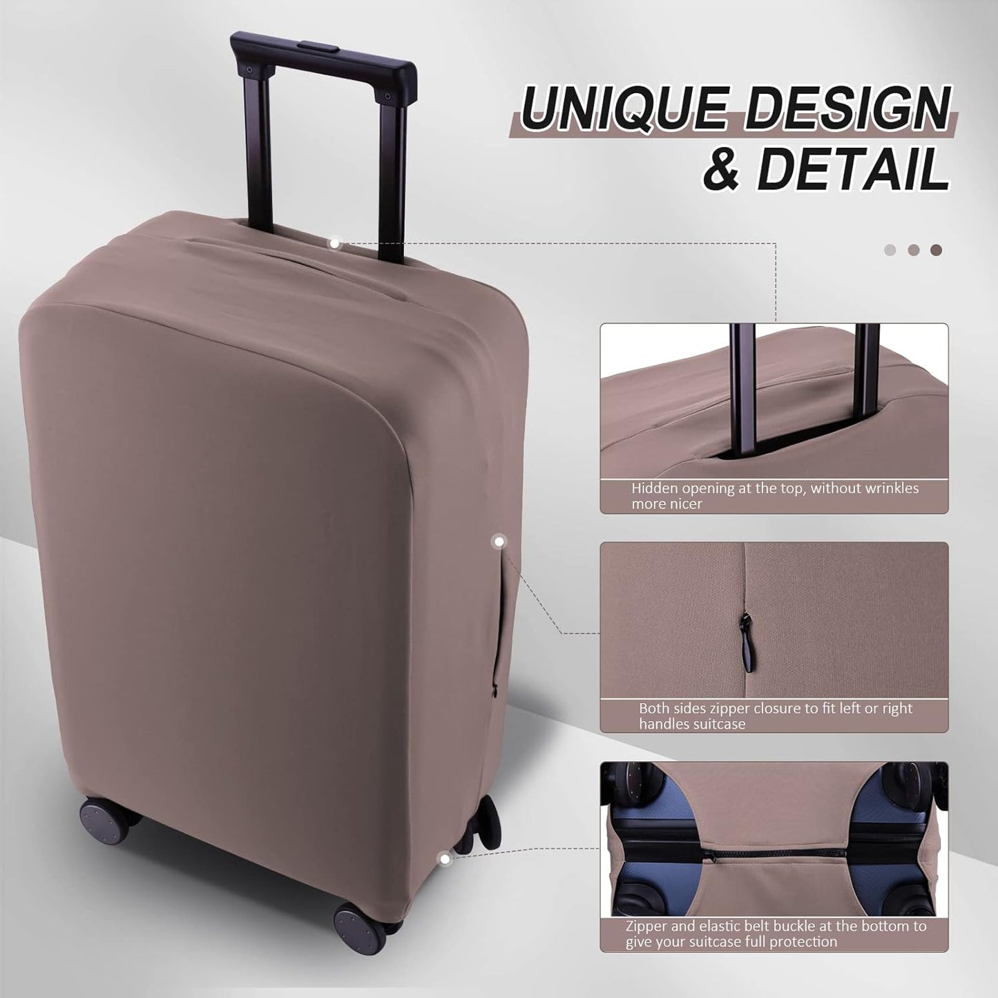 Travel Luggage Cover - Scratch-Resistant Fit 19-31 Inch, Khaki, XL(28-29 inch)