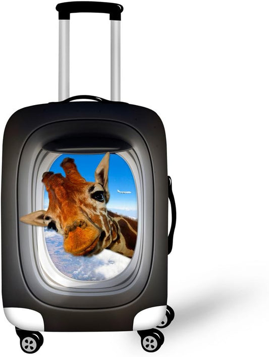 Giraffe Funny Travel Luggage Cover Anti-scratch Dust-Proof Baggage Suitcase Protector Fits 30-32 Inch Luggage
