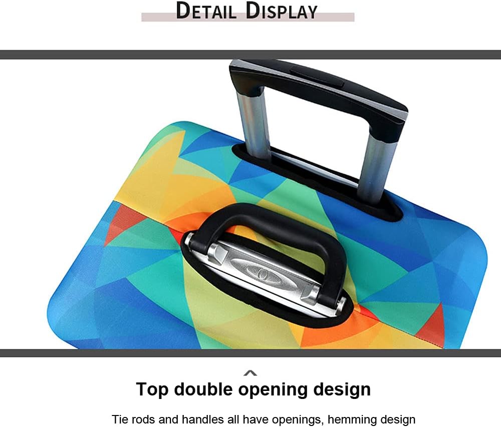 MosaiRudo Thicker Luggage Cover Elastic Suitcase Cover Protector Fits 18-32 Inch Suitcase Travel Accessories (World Travel, L)