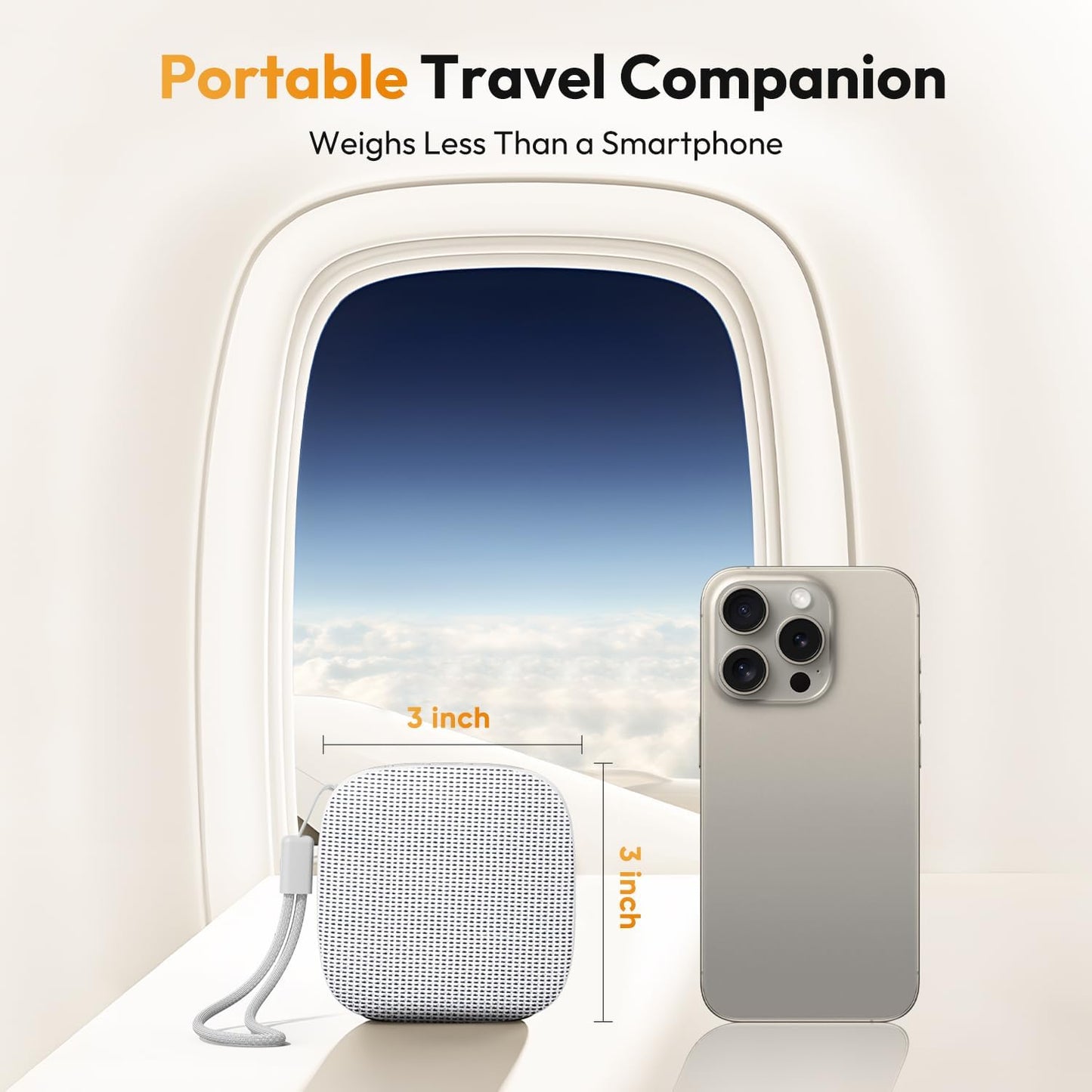 Portable Sound Machine for Travel, White Noise Sound Machine for Sleeping with Night Light, Mini Noise Machine with 20 Quality Non-looping Sounds, Headphone Jack, Memory, Timer for Adults,Hotel
