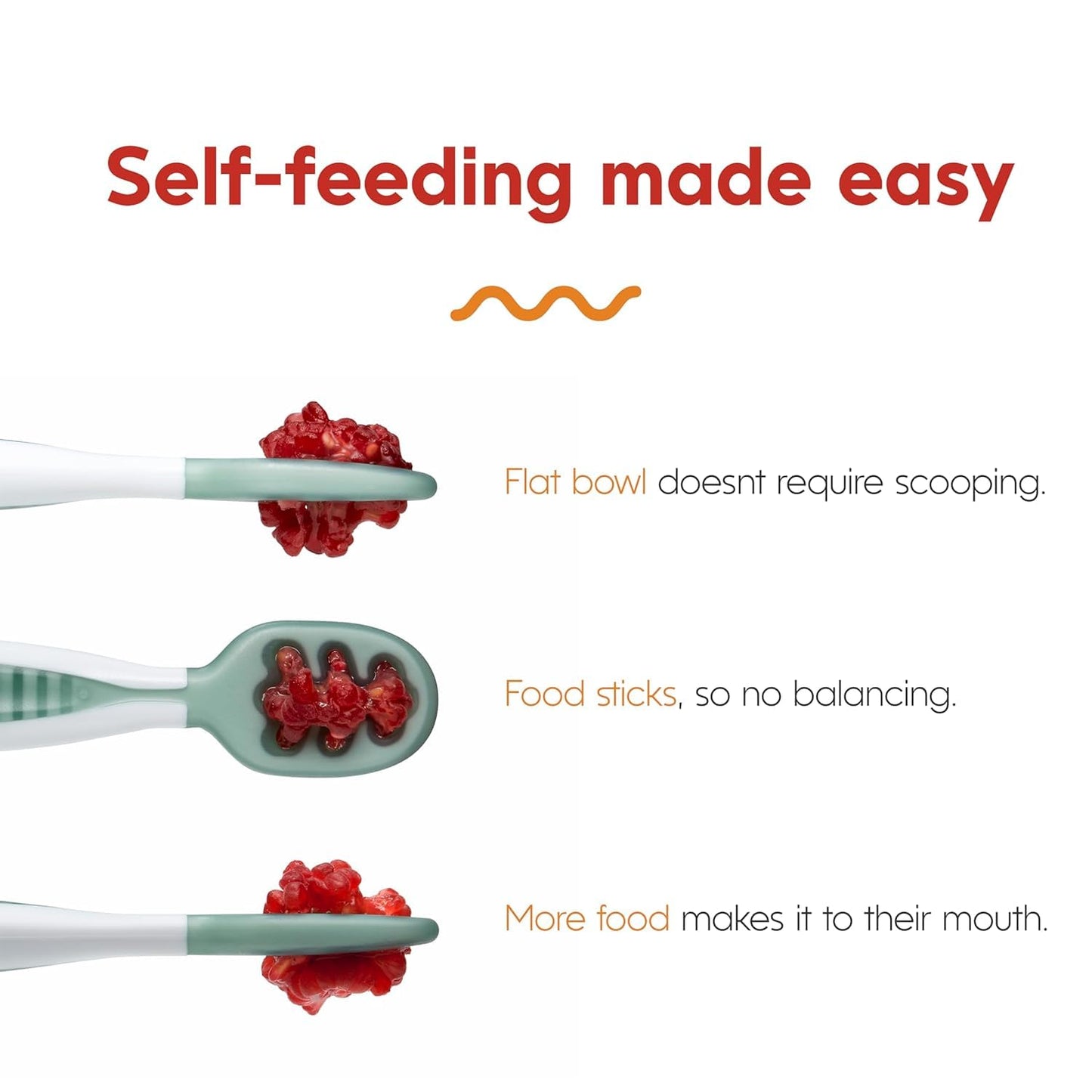 NumNum Baby Spoons Set, Baby Essentials Pre-Spoon GOOtensils for 6+ Months, First Stage Self-Feeding Spoons for Baby Led Weaning (BLW), Silicone Toddler Utensils, BPA-Free, 3 Pack Tropical Paradise