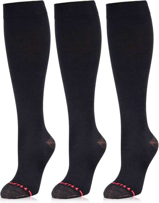NEWZILL Copper Compression Socks for Women & Men 15-20mmHg Cotton Rich Odor Control Dress Socks for Business Casual Running Medical Athletic Support, Edema Diabetic Relief
