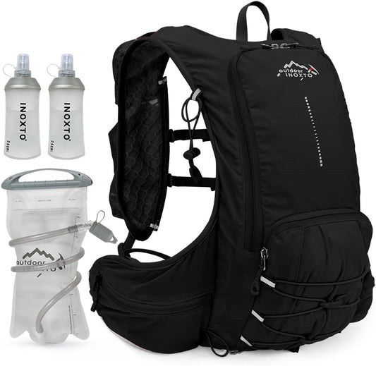 INOXTO Hydration Pack Backpack ，Water Backpack with 2L Leakproof Water Bladder, Running Hydration Vest for Man, Daypack for Cycling Motocross Climbing Trail Running
