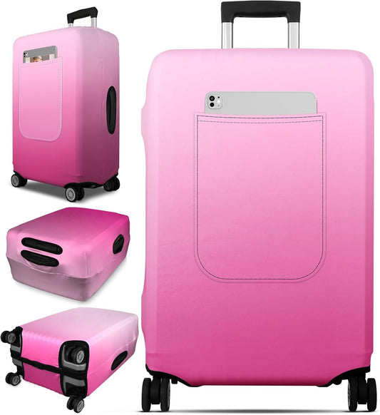 Slohif Luggage Cover for Suitcase Tsa Approved Protector - Luggage Sleeve Large Suit Case Cover Travel Stretch Baggage Case Protective Washable Fit 18-20 Inch Rose Gradient XS