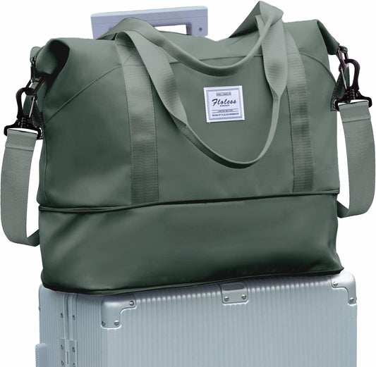 Travel Duffel Bag, Sports Tote Gym Bag, Shoulder Weekender Overnight Bag for Women