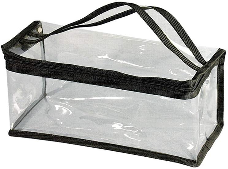 Small Rectangular Clear PVC Makeup Bag Make Up Artist Tool Organizer Pouch Bag Transparent Vinyl Cosmetic Bag Actor Bag with Handle