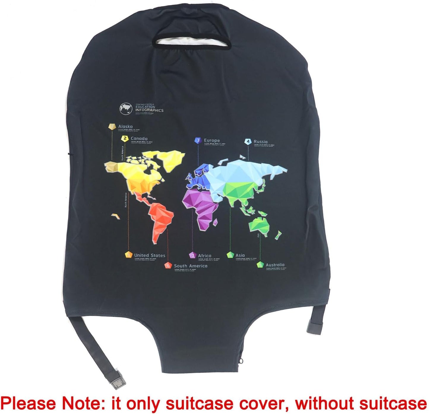 MosaiRudo Thicker Luggage Cover Elastic Suitcase Cover Protector Fits 18-32 Inch Suitcase Travel Accessories (Abstract Map, XL)